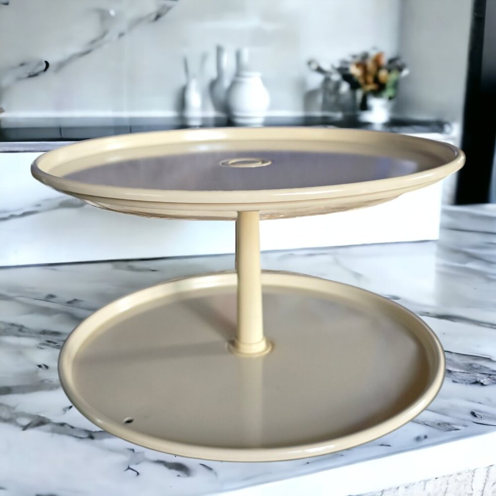 Vintage DESSERT TRAY Double Deck 10" x 7"